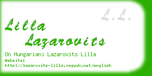 lilla lazarovits business card